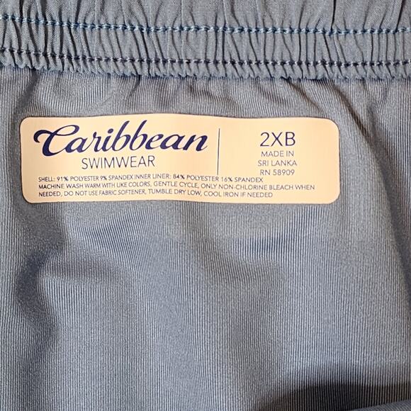 Men's Caribbean Blue Swim Trunks Shorts Men's Size 2XB NWT - Picture 3 of 4